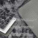 Tie-Dyed Runner Rug for Bedroom Black Grey 2x6ft Fluffy Area Rug Bedside Runner Rug for Kids Room Boys Teens Nursery Baby Living Room Dorm Home Decor Carpets