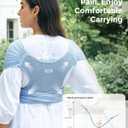 Momcozy Baby Carrier AirMesh - The Perfect Summer Water Sling for Newborns to Toddler 8-35 lbs - Cooling, Breathable and Lightweight Baby Wrap, Nice for Summer, Pool, Beach, Swimming, Light Blue