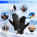 Winter Outdoor Waterproof Ski Gloves for Women Men, Cashmere Warm Lining Finger Touchscreen Texting Riding Gloves (Medium, Black)