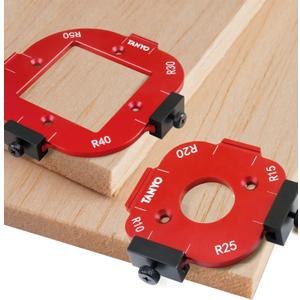 TANYO Router Corner Radius Template, Aluminum Alloy Router Jig with 8 Radius, High Hardness Router Templates for Woodworking R10/R15/R20/R25/ R30/R35/R40/R50 (dark red)