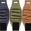 Langsprit Male Belly Bands for Dogs (Pack of 3) - High Absorbing Dog Wraps Male Washable - Reusable Small Doggy Doggie Puppy Dog Diapers M Size ColorZLH