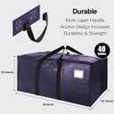 6 Pack Heavy Duty Extra Large Moving Bags W/Backpack Straps - Strong Handles & Zippers, Storage Totes For Space Saving, Fold Flat, Alternative to Box and Bin (40 gal, Semi-Transparent+Blue+Black)