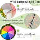 Colorful Plant Umbrellas for Outdoor Plants, Large (40") Sun Protection Shade Cover with M-Shaped Insert, Garden Shades for Potted Plants, Garden Beds, Patio Flower (4 Pcs)