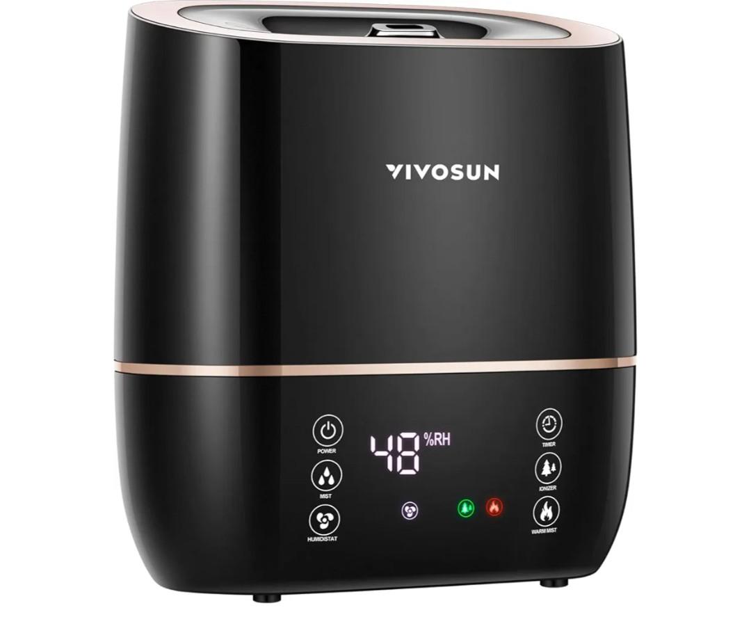 VIVOSUN 2in1 Warm and Cool Mist Humidifier, 5L Indoor Ultrasonic Air Humidifier with Essential Oil Tray for Bedrooms, Plants, Offices and Babies