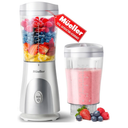Mueller Personal Blender for Shakes and Smoothies with 15 Oz Travel Cup and Lid, Juices, Baby Food, Heavy-Duty Portable Blender & Food Processor, White
