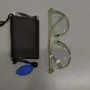 Gaoye Blue Light Blocking Glasses - Trending Round TR90 Frames, Metal Arms, UV400 Protection - Matching Soft Case (1-clear Green/Transparent Lens)