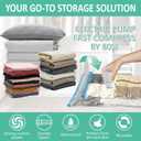 Cozy Essential 20 Pack Vacuum Storage Bags with Electric Pump, Vacuum Seal Bags for Clothing, Pillows, Blanket Bedding Comforters