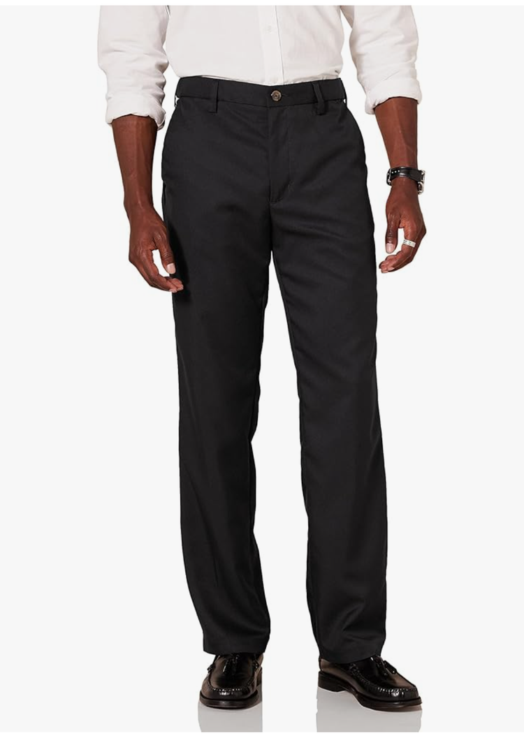 Amazon Essentials Men's Classic-Fit Expandable-Waist Flat-Front Dress Pant Size 34W x 32L