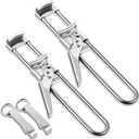 2PCS Adjustable Stainless Steel Jar Opener & 2PCS Keychain Bottle Cap Opener, Jar Openers for Seniors, Arthritis, Men, Kids, Weak Hands, Gripper Tight Lid Kitchen Gadgets
