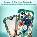 Hocase Heavy Duty Case for iPhone 17 6.3"", Teal Flowers