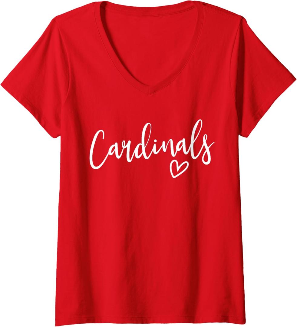 Womens Cardinals School Cardinals Sports Team Women's Cardinals V-Neck T-Shirt L 