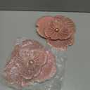 DILATATA 3 Pcs Metal Flower Wall Art Set 10 Inch Rustic Modern Floral Sculpture 3D Metal Flower Wall Hanging Accent for Indoor Living Room Bedroom Kitchen Bathroom Garden Patio Decor - Pink