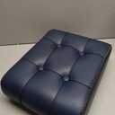 Small Footstool Ottoman - Stylish and Functional Faux Leather Footrest for Extra Seating in Living Room, Entryway, or Office