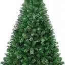 Goplus 6FT Artificial Christmas Tree Xmas Pine Tree with Solid Metal Legs Perfect for Indoor and Outdoor Holiday Decoration