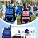 COMECOI Softball Bag, Lightweight Baseball Backpack with Shoes Compartment, Baseball Bat Bags with Fence Hook for TBall Bat & Equipment, for Batting Mitten, Helmet, for Girls, Boys, Youth, Adults