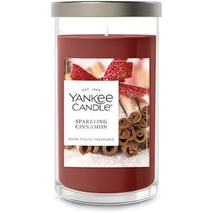 Yankee Candle Medium Pillar Scented Candle with up to 115 Hour Burn Time, Premium Plant Wax Blend for Consistent Burn, 14.25 oz Pillar Candle with Room Filling Fragrance, Sparkling Cinnamon