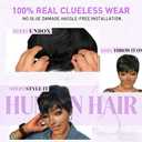 Pixie Cut Wig Human Hair Pixie Wigs for Black Women Short Pixie Cut Wigs Human Hair Wear and Go Glueless Wig Short Straight Full Machine Made Layered for Daily Use