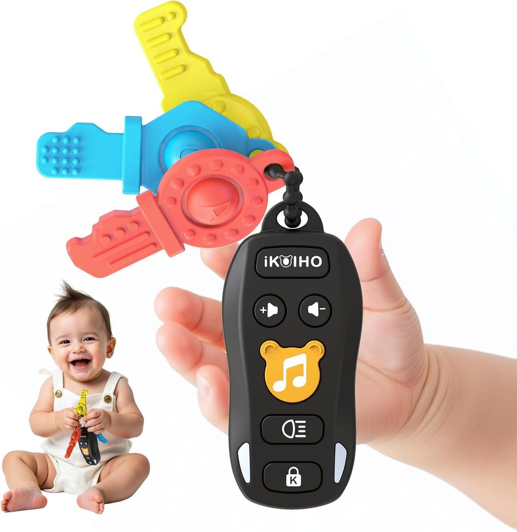 Baby Toy Car Keys - Baby Keys Toy Pretend Play with Sounds & Lights Interactive Musical Sensory Learning Toys Gifts for 1 Year Old Boys Girls Infant Toddlers Kid Age 6+ Months