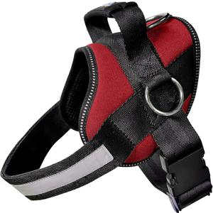 Joyride Basic Essential Dog Harness 1.0 - Small, Medium, Large Dogs, No-Pull Pet Vest with 3 Side Rings for Leash Placement, Adjustable for Training (Red, XL)