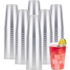 Goodluck 200PCS 12oz Clear Plastic Cups for Party, Disposable Clear Cups, Cocktail Glasses for Wedding, Thanksgiving, Christmas, Parties