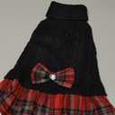 KYEESE Dog Sweater Thick Dog Sweaters for Small Dogs Male Comfy Dogs Clothes with Bowtie Soft Turtleneck Cat Sweaters Warm Pullover Pet Coats Stretchy Knitwear Pet Sweater Dress, Black, Large