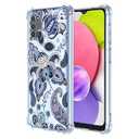 JDYGWK Case for Samsung A03S Galaxy A03S Transparent Flower Pattern, Soft Silicone, Thin Lightweight, Shockproof, Anti-Scratch Protective Cover for Samsung Galaxy A03S, Enchanting Blue