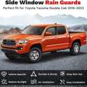 Canvcle Tacoma Rain Guards - Window Visors for Toyota Tacoma Double Cab 2016-2023,Outside-Mount Tape-On Side Window Wind Deflectors for Tacoma Accessories,Vent Visors Shades Rainproof 4PCS