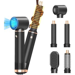 5-in-1 Multi-Functional Hair Styler Brush with Heat Technology & Negative Ions - Blowdry, Curl & Straighten for Salon-Worthy Styling at Home