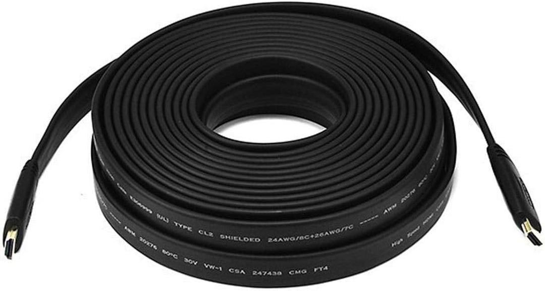 Monoprice 104164 Commercial Series Flat Standard HDMI Cable, 1080i @ 60Hz, 4.95Gbps, 24AWG, CL2, 35ft, Black