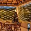 10FTx10FT Christmas Net Light Outdoor Mesh Decor, 280 LED Warm White Blanket Xmas Lights Outside Decorations Waterproof with 8 Modes,Timer for Bushes Shrubs Hedge Trees Grass