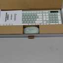 Wireless Keyboard and Mouse Combo, Full-Sized Wireless Keyboard and Adjustable DPI Mouse, 2.4GHz USB Receiver, Silent Keyboard and Mouse for PC, Windows, MAC, Desktop, Laptop (Avocado Green)