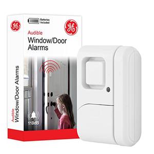 GE Personal Security Window and Door Alarm, 1 Pack, DIY Protection, Burglar Alert, Wireless Chime/Alarm, Easy Installation, Home Security, Ideal for Home, Garage, Apartment and More, White, 56789