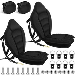 Lewtemi Thicken Kayak Seat with Back Support Canoe Paddle Board Seat with Detachable Storage Bag Adjustable Sit on Top Paddleboard Cushion for Kayaking Canoeing Rafting