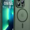 TOCOL Magnetic for iPhone 13 Pro Case Upgraded Full Camera Protection Compatible with Magsafe Drop Protection Translucent Matte Back Bumper Phone Cover 6.1-Inch, Alpine Green