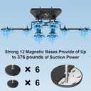 Starlink Standard 4/4x Mount, 20 Tilt Angle Adjustable & 60 Horizontal Rotation, 12 Magnetic Bases with 376lbs Suction Power Starlink Car Mount for Standard Gen 3 Dish