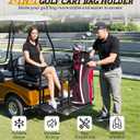 Foldable Golf Cart Rear Seat Bag Holder, Upgraded Golf Cart Rear Seat Bag Rack ONLY FITS 8-Inch Max Width Grab Bar, for 4-Seater EZGO Club Car Yamaha, Preinstalled, Space-Saving, No-Drill