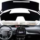 Dash Mat Cover Custom Interior Center Console Compatible with Toyota Prius Hatchback 2016 2017 2018 2019 2020 2021 2022 Dashboard mat Covers Accessories (Black Trim)