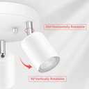 BoostArea LED 3 Light Track Lighting Kit, LED Track Lighting Fixtures, White Round Ceiling Spot Lighting, Flexibly Rotatable Light Head for Kitchen, Living Room, Bedroom, GU10 Bulb Not Included
