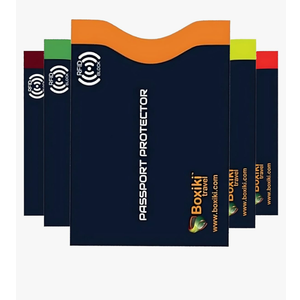 RFID Blocking Passport Sleeves (5-PCS) – Color-Coded Travel Organizers for Identity Theft Prevention – Navy Blue Passport Protector Sleeves for Men & Women