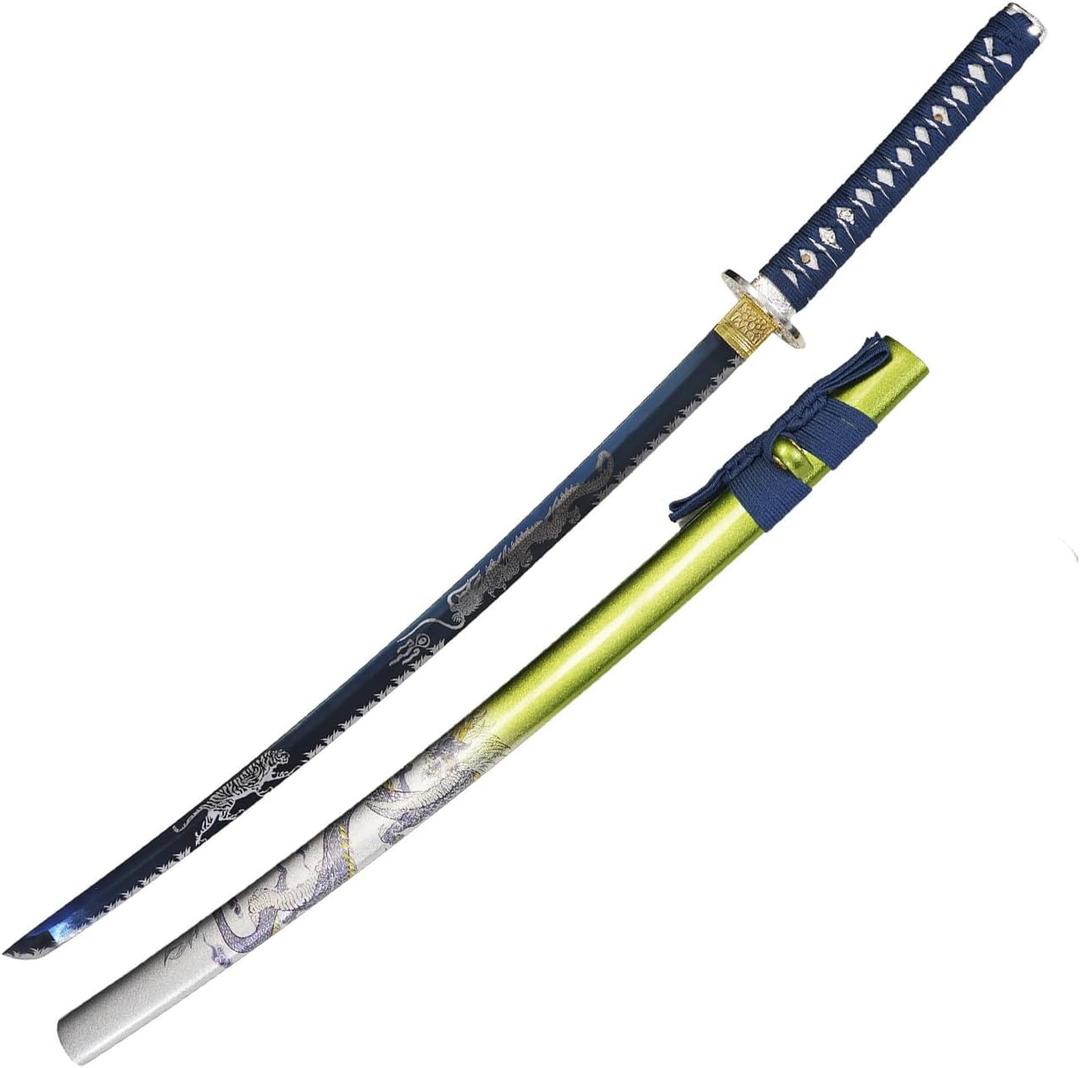 Hand Carved Dragon Scabbard-Real T10 Katana Clay Tempered Sword Steel Sharp -Eroton Japanese Samurai Swords are a Unique Gift for Men