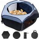 Chick Brooder Box-Chicken Brooder Playpen/Tent with Dual Door, Pop-Up Brooder Box Perch Up to 17 Baby Chick, Kit with Storage Bag, Top Cover, Fixed Pegs, Waterproof Mat(Blue)