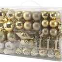 Sattiyrch 76ct Christmas Tree Ornaments Set,Golden Shatterproof Christmas Balls Decorations,Xmas Decorative Hanging Ornaments(Golden)