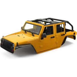 1/10 RC Jeep Wrangler Convertible Hard Shell Kit, for 1/10 RC Crawler TRX4 Axial SCX10 90046 90027 313 Wheelbase Shell Modification Accessories (Yellow)
