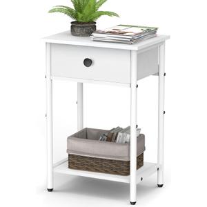 Night Stand Bedside Tables for Small Space End Table with Drawer Side Table Night Stands with Wood Open Storage Shelf, Rustic Side Table for Bedroom, Living Room, Study, Office, Pantry