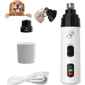 Dog Nail Grinder Quiet- Ultra-Quiet Dog & Cat Nail Grinder with LED Light & Battery Display & Upgrade Grinding Head - Painless Nail Trimmer for Small to Large Pets, Thick Nails, and Sensitive Paws