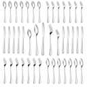 30 Pcs Black Silverware Set, Stainless Steel Flatware Set Service for 6, Mirror Polished Cutlery Utensil Set, Durable Home Kitchen Eating Tableware Set, Include Fork Knife Spoon Set, Dishwasher Safe