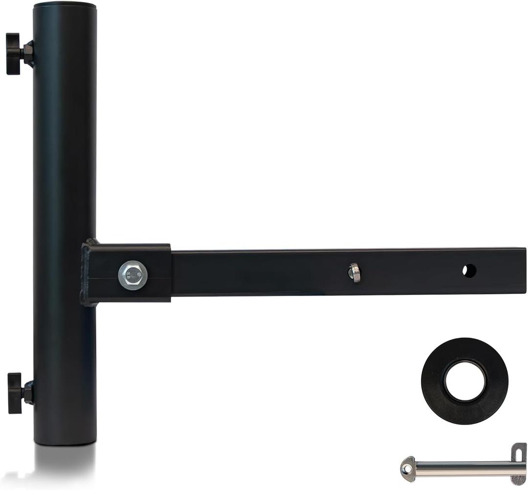 iElyiEsy Truck Flag Pole with Hitch Holder Duty Flagpole Mount Kit for Tow Hitch, Long Protect Sleeve Windproof Design for Trucks, Jeep & Trailer,Black