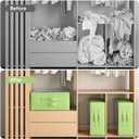 Clothes Storage Bags, Foldable Thick Fabric Blanket Storage Bags, Large Clear Window & Carry Handles, Great for Clothes, Blankets, Closets, Pillows, Toys (Green, Extra-4Pack)