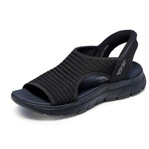 Skechers Women's Summits-Sweetly Evolved Sport Sandal, Black/Black, 9