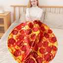 2 x BENEDICT 36 Inch Pizza Blanket for Baby - Soft and Funny Flannel Blanket, for Baby Shower, Boys or Girls, Novelty Food-Themed Blanket for Infants
